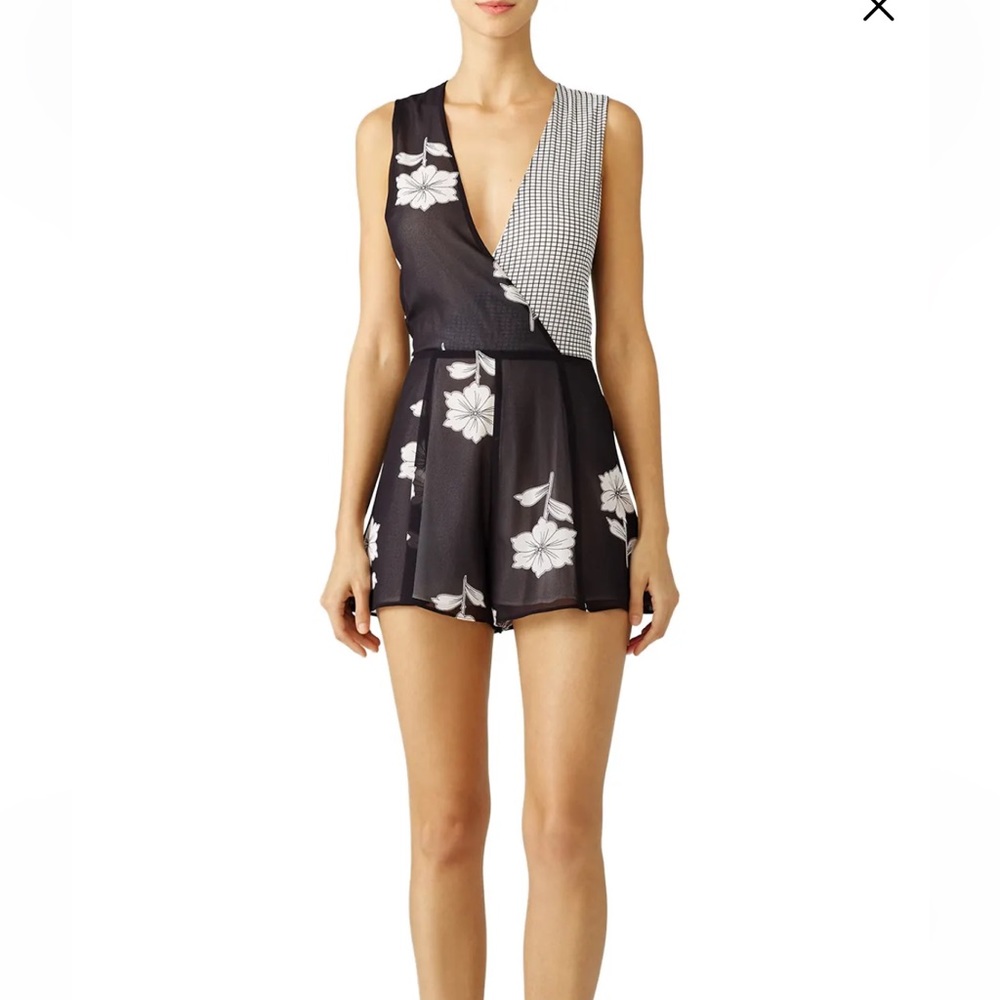Privacy Please Black Floral Printed Romper